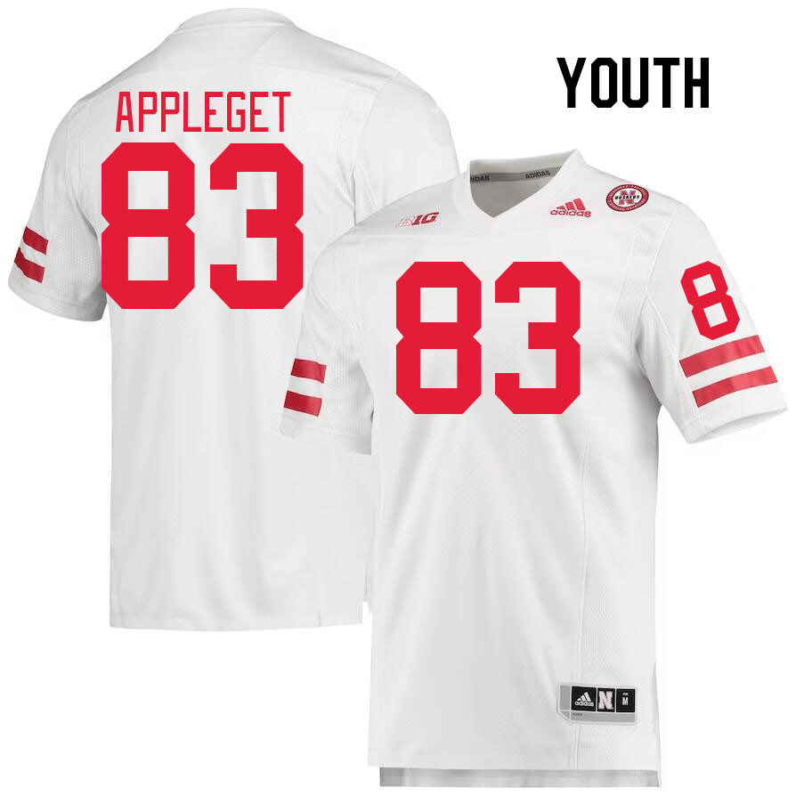 Youth #83 Jake Appleget Nebraska Cornhuskers College Football Jerseys Stitched Sale-White